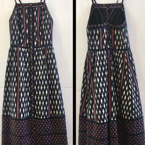 Abercrombie Ikat Button Front Midi Dress